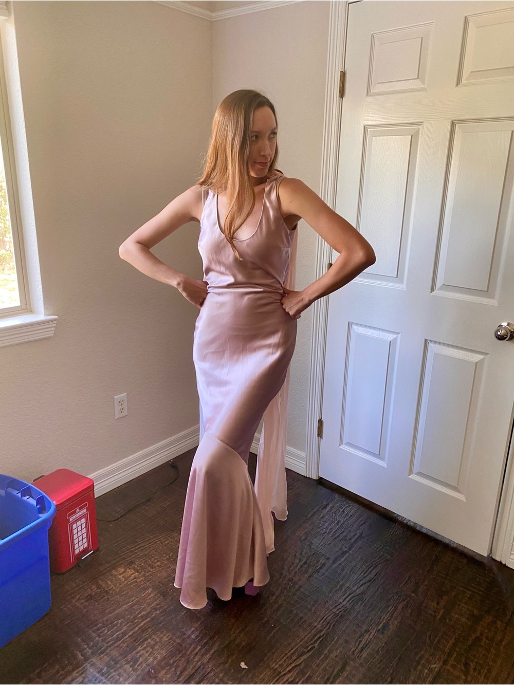 Satin Pink Mermaid dress NWT.